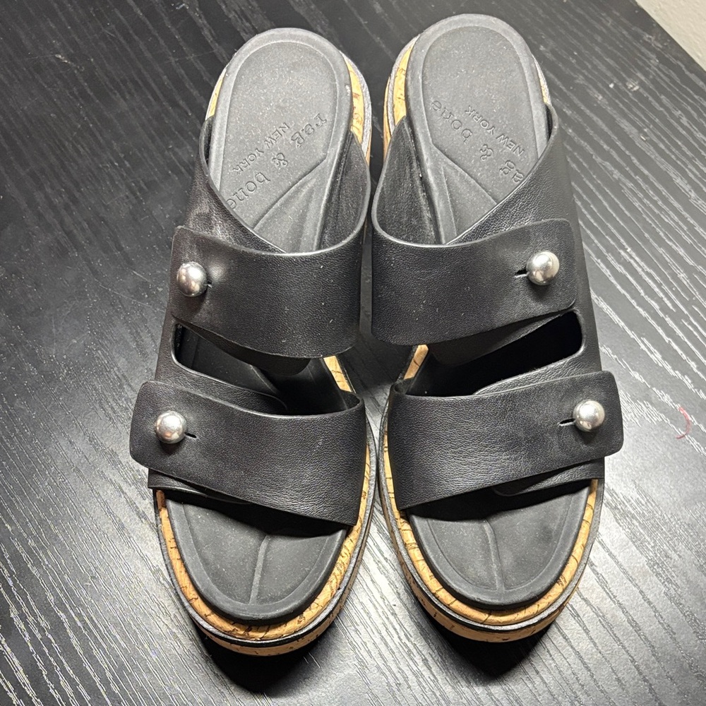 rag & bone Black Sandals with Silver Accents